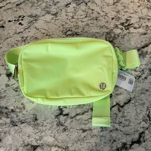 Neon yellow belt bag